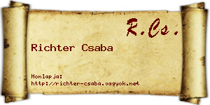 Richter Csaba névjegykártya